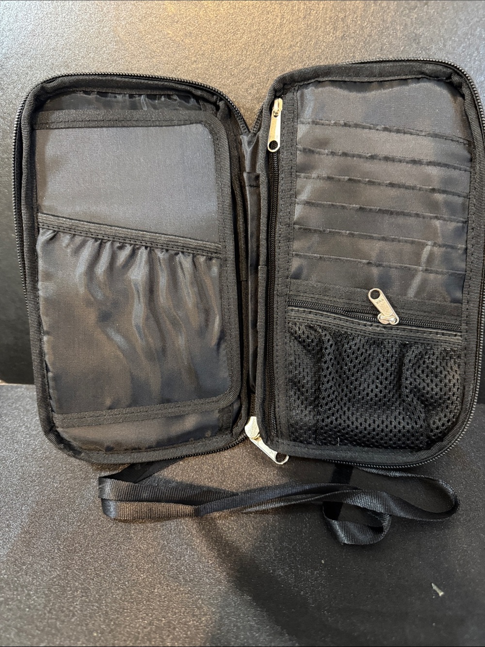 Black Travel Organizer Wristlet for Men